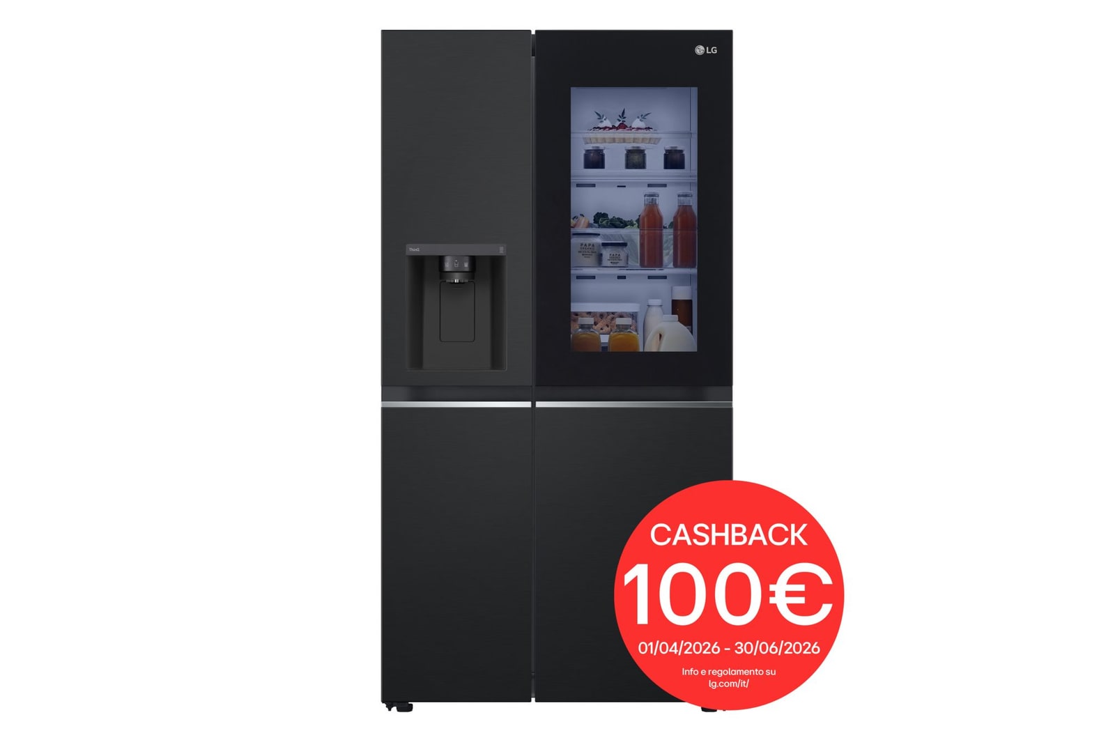 Foto frontale del frigorifero LG GSGV81EPLL con cashback